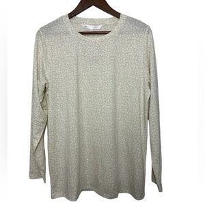 NWT The Royal Standard Long Sleeve Shirt Leopard Beige Cream